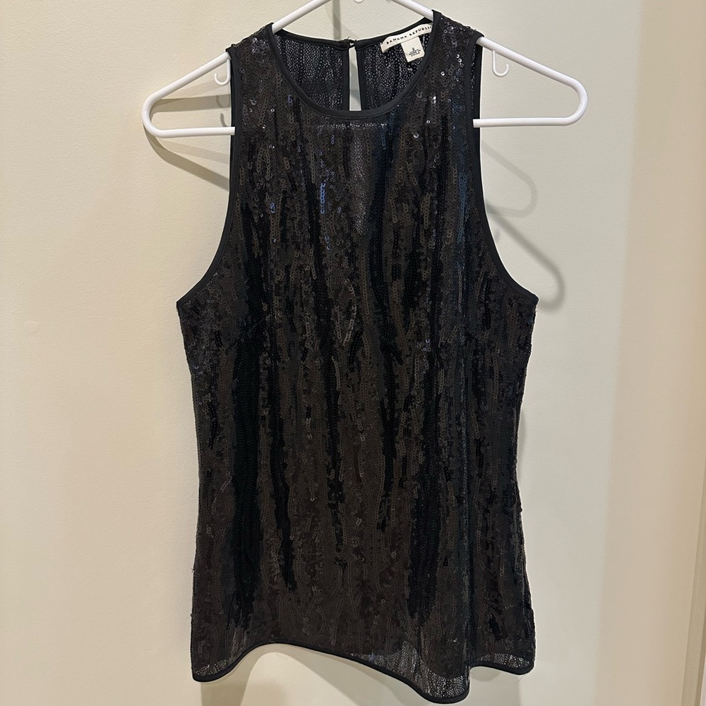 Banana Republic Black Sequin Sleeveless Top